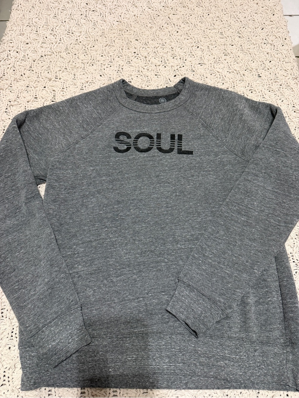 soulcycle Gray Crewneck Sweatshirt with Black 'SOUL' Logo